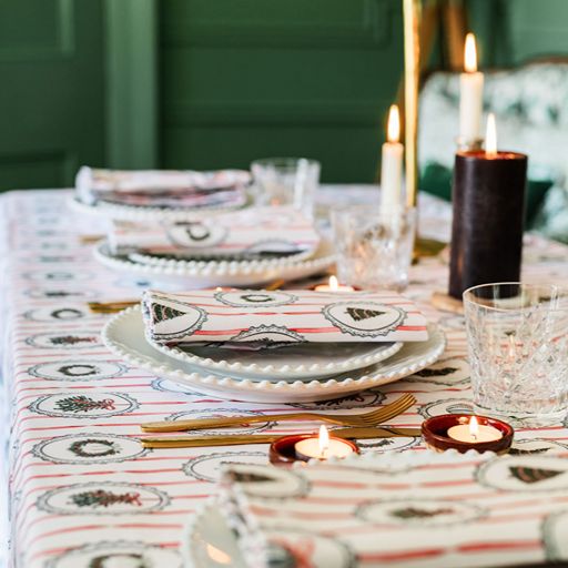 Stripe the Halls Tablecloth