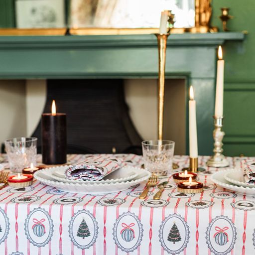 Stripe the Halls Tablecloth