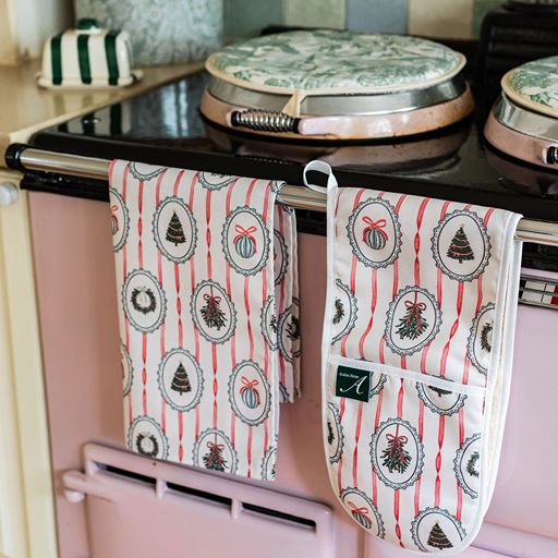 Stripe the Halls Tea Towel - Shipping September