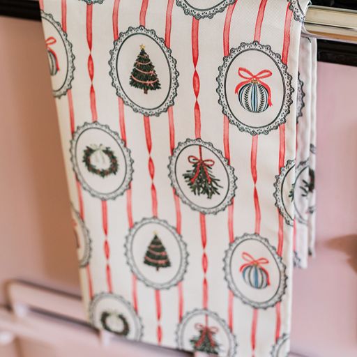 Stripe the Halls Tea Towel - Shipping September