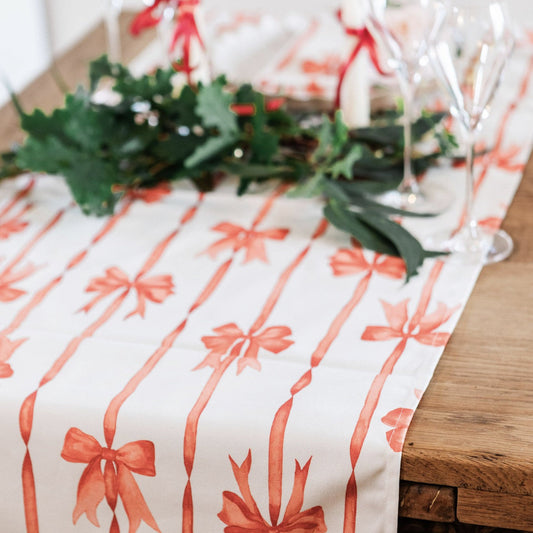 Red Ribbons Table Runner