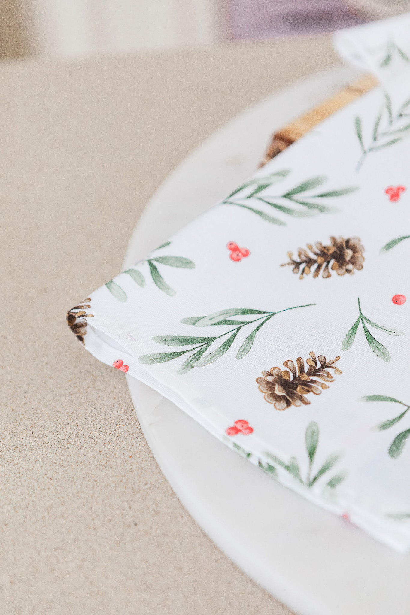 Red Mistletoe Tea Towel