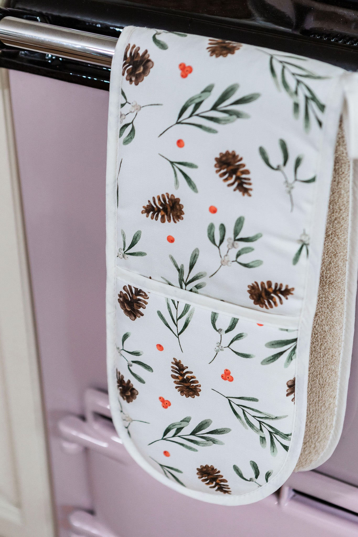 Red Mistletoe Tea Towel