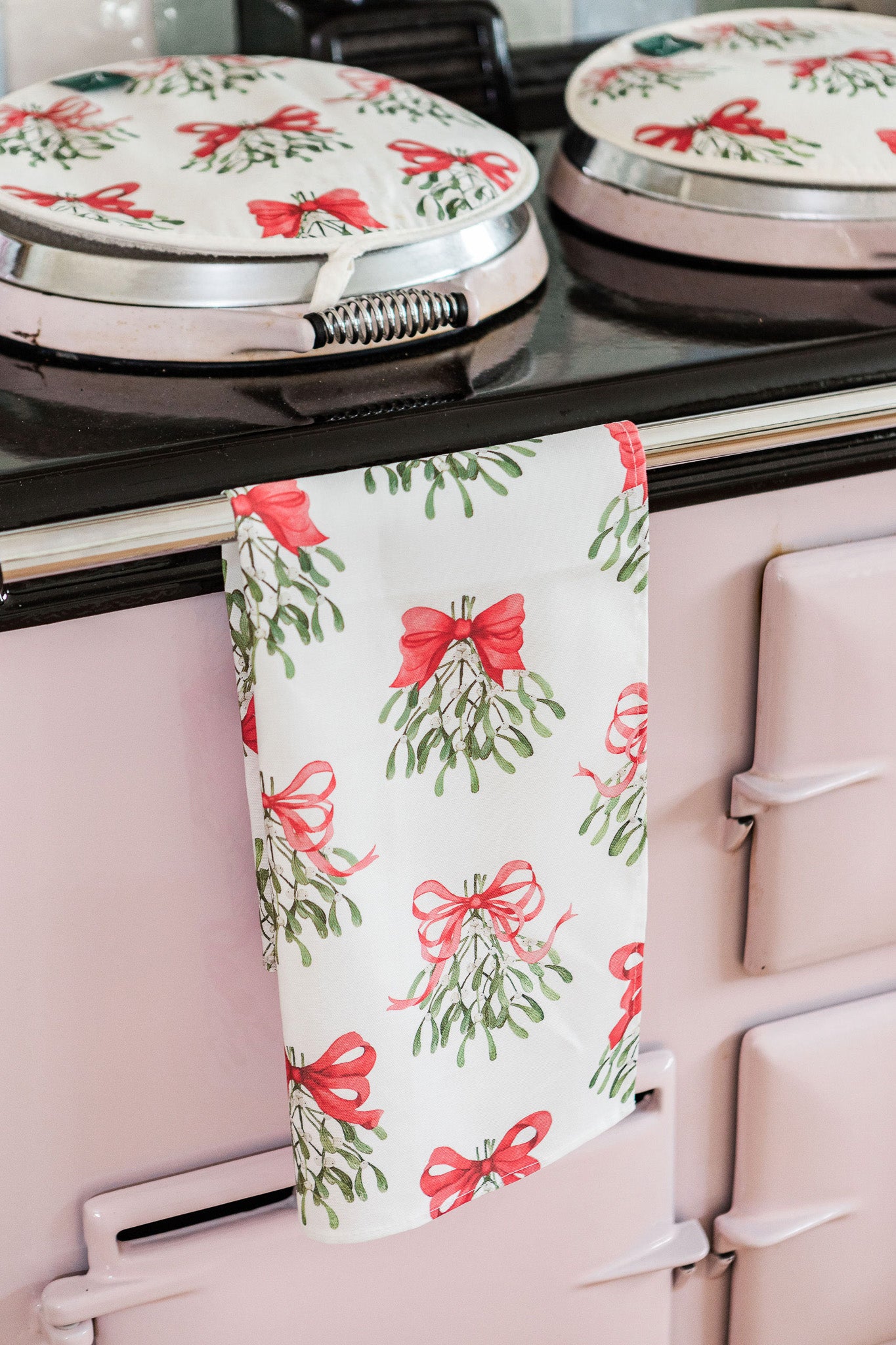 Cream Bows Tea Towel