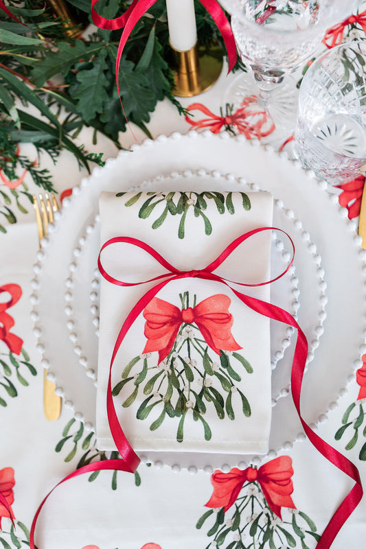 Cream Bows Napkin (Pair)
