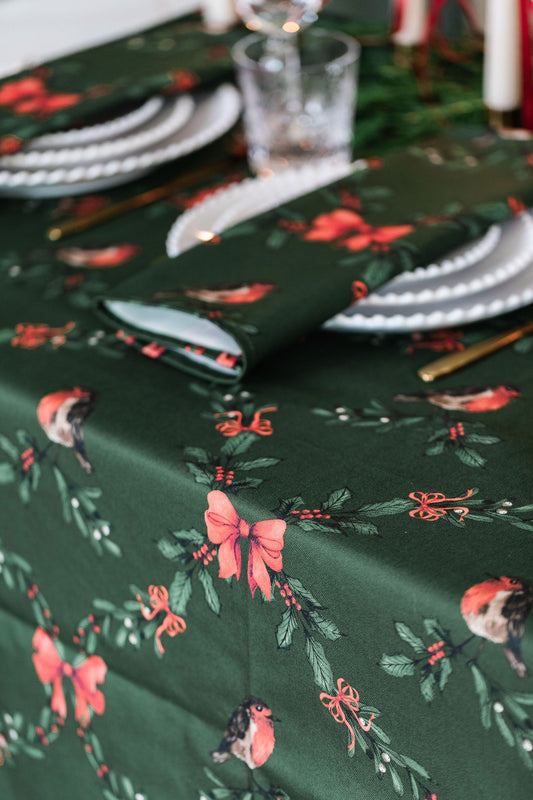 Green Garlands Tablecloth