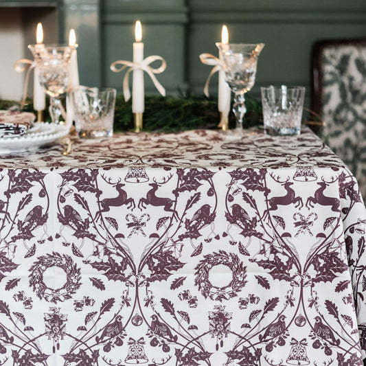 Burgundy Stag Tablecloth