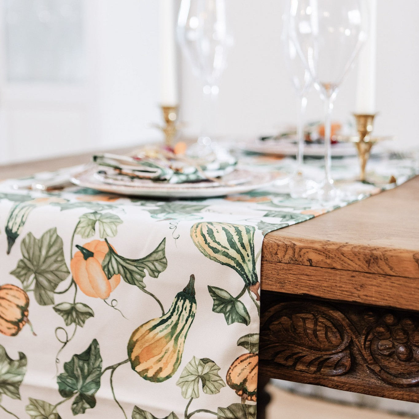 Fallen Over Table Fallen Gourds Table Runner