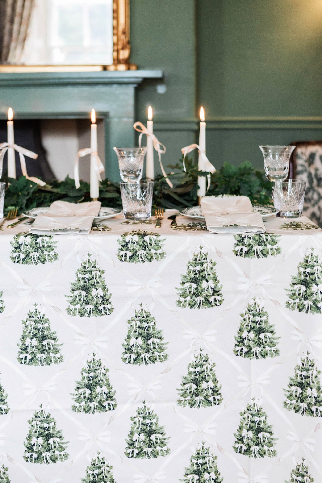 Forest of Cream Tablecloth - Despatching November