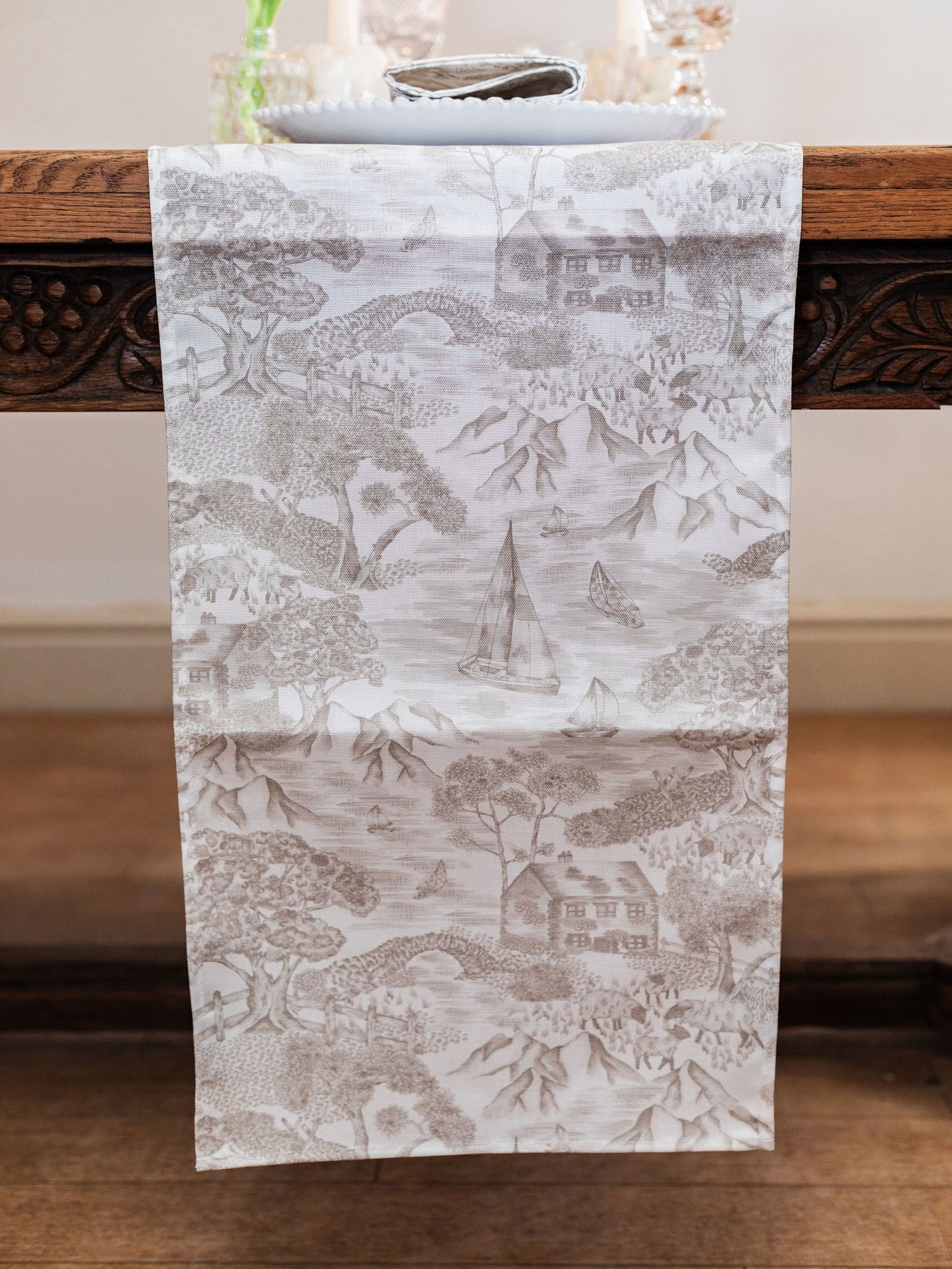 Soft Toile Table Runner