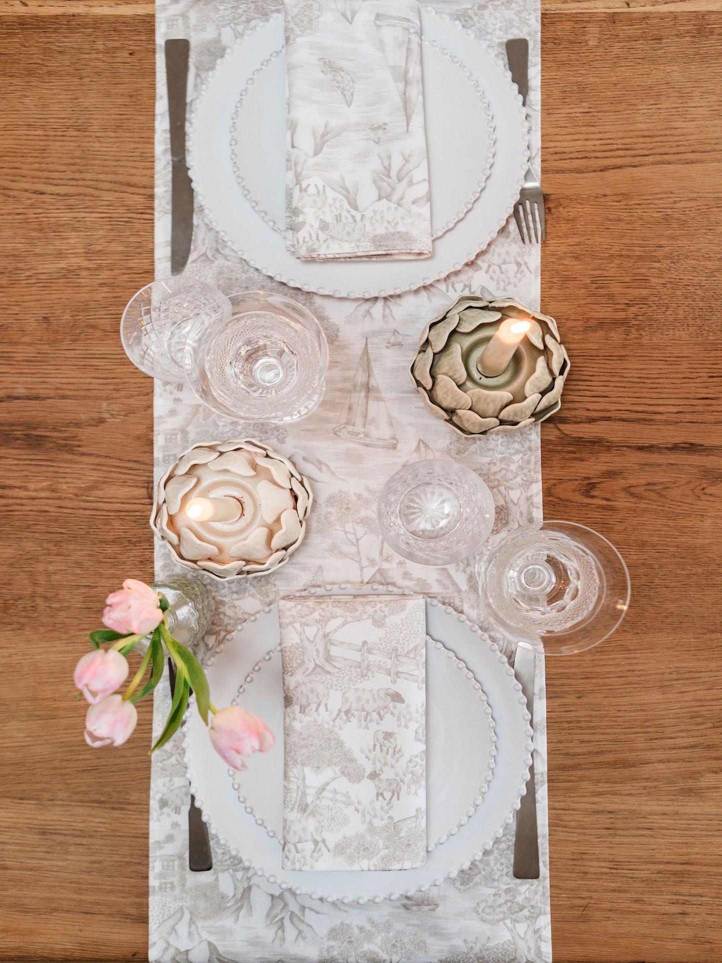 Soft Toile Table Runner