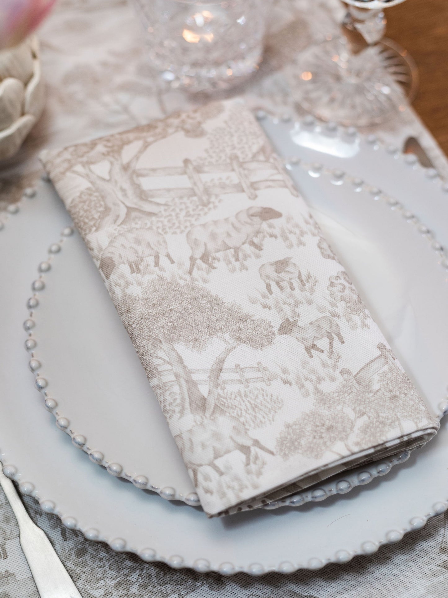 Soft Toile Napkins (Pair)