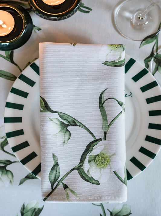 Snowdrop and Hellebore Napkins (Pair)