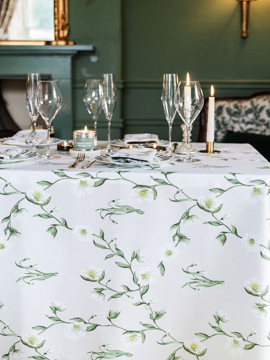 Snowdrop and Hellebore Tablecloth