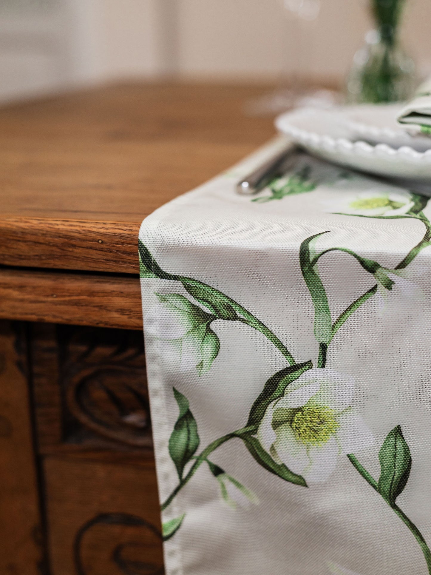 Snowdrop and Hellebore Table Runner