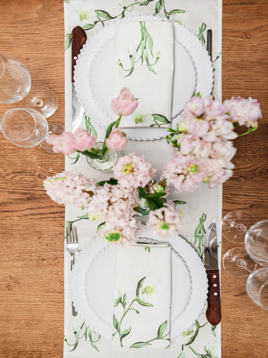 Snowdrop and Hellebore Table Runner