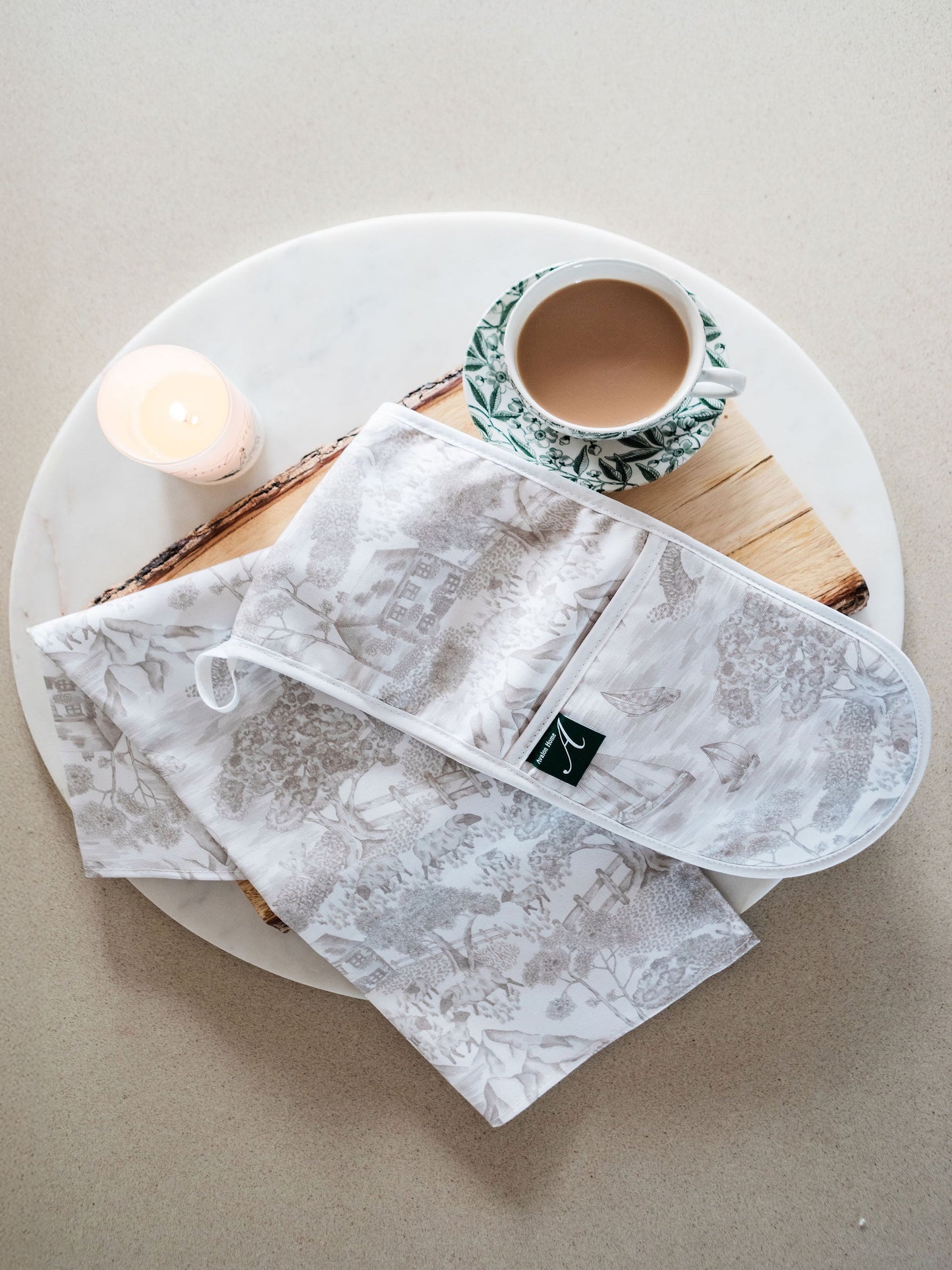 Soft Toile Tea Towel