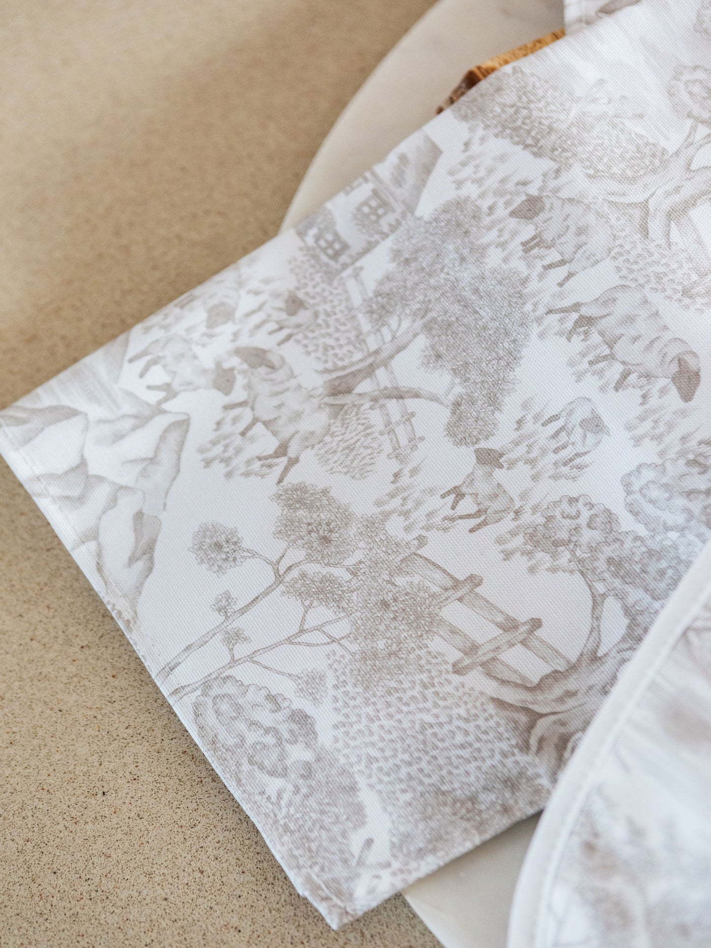 Soft Toile Tea Towel