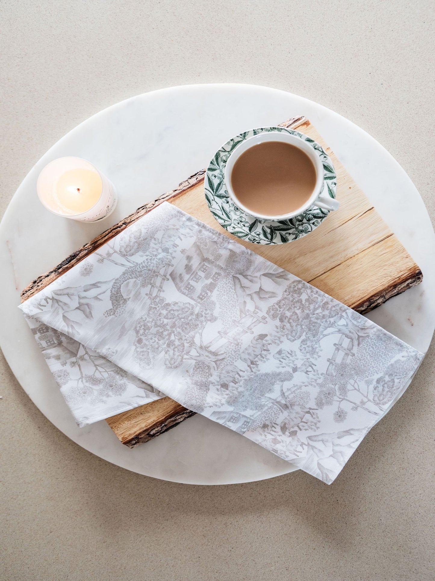 Soft Toile Tea Towel
