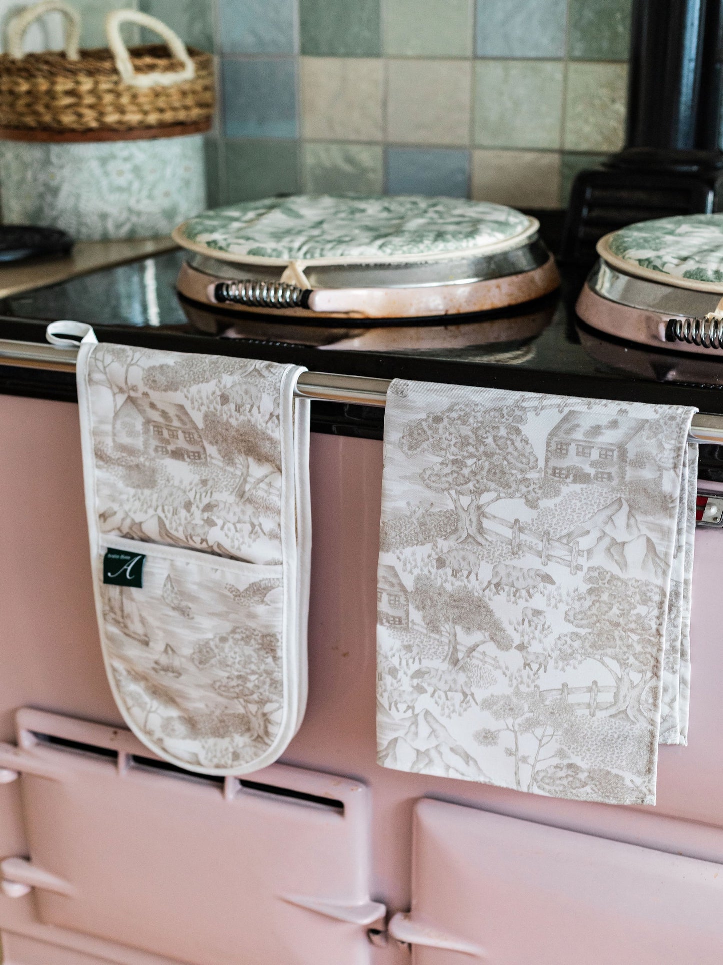 Soft Toile Tea Towel