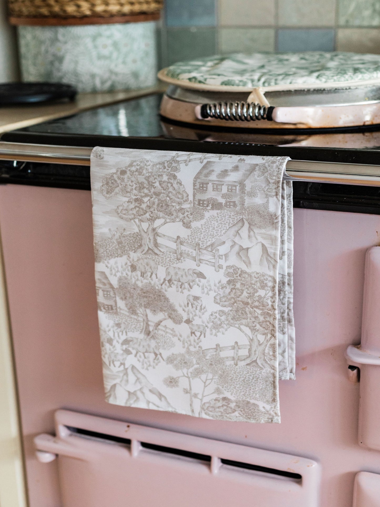 Soft Toile Tea Towel