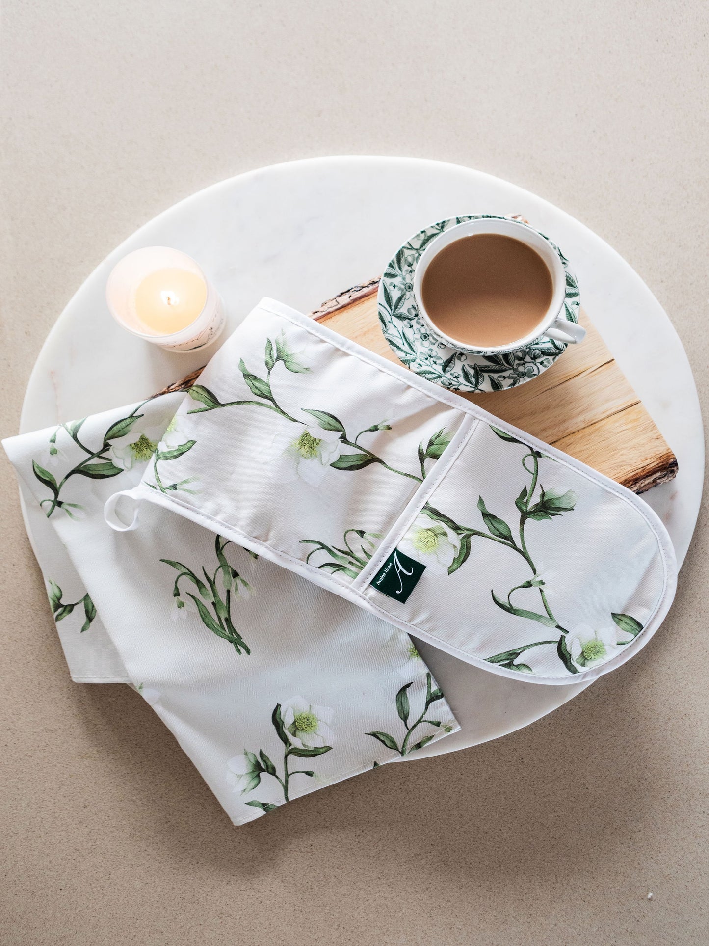 Snowdrop and Hellebore Oven Glove