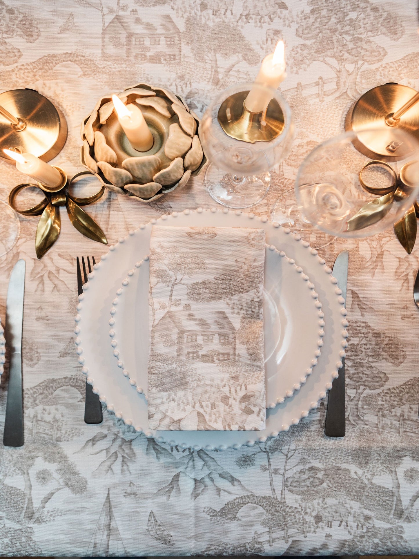 Soft Toile Napkins (Pair)