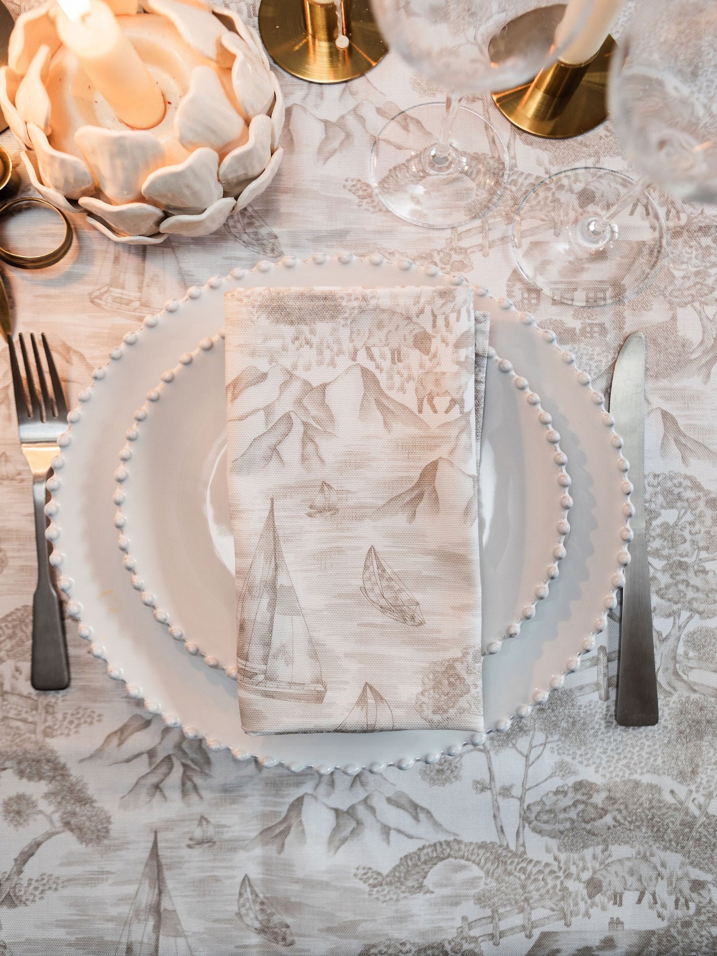 Soft Toile Napkins (Pair)