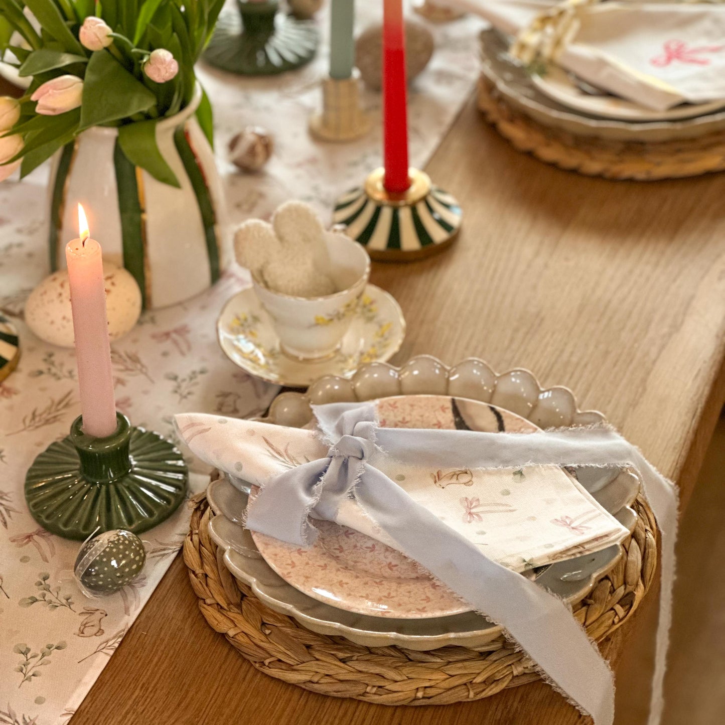 Bunnies and Bows Napkins (Pair)