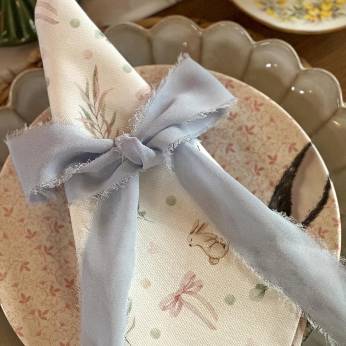 Bunnies and Bows Napkins (Pair)