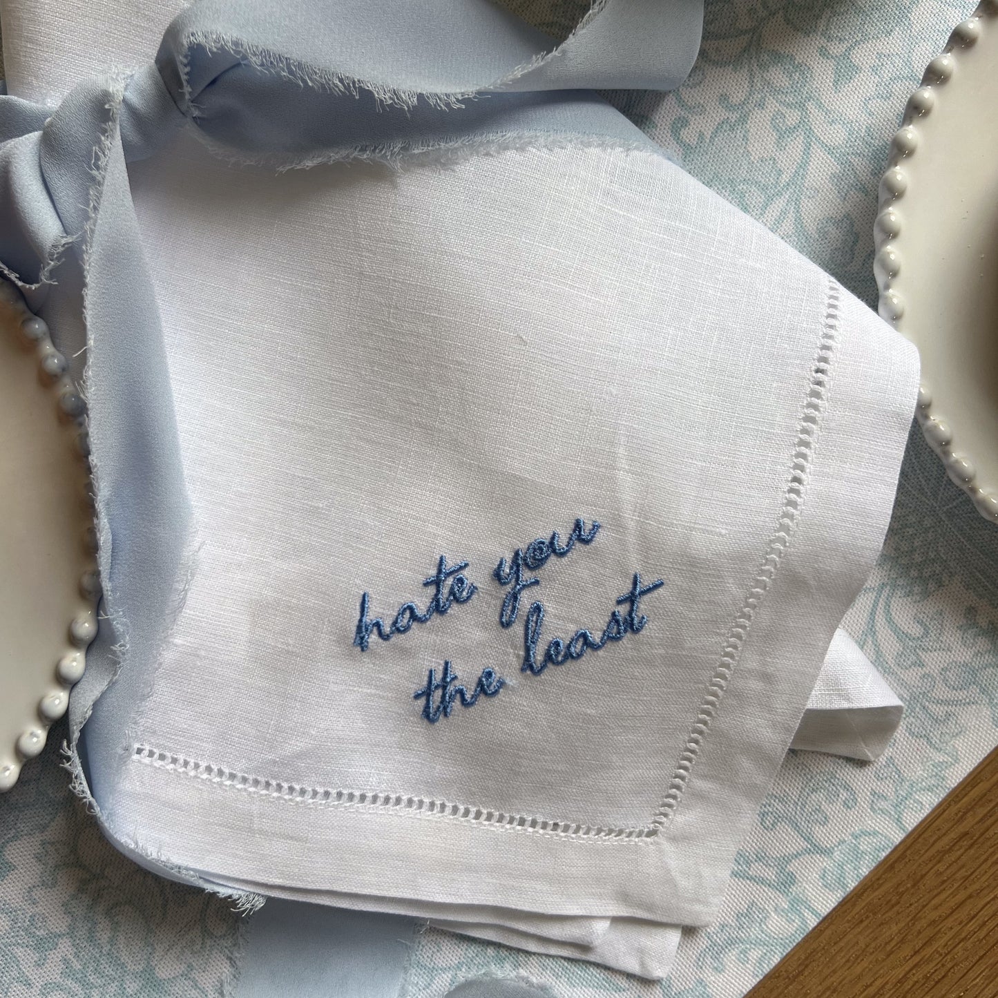 Hate you the Least Embroidered Napkins (Pair)