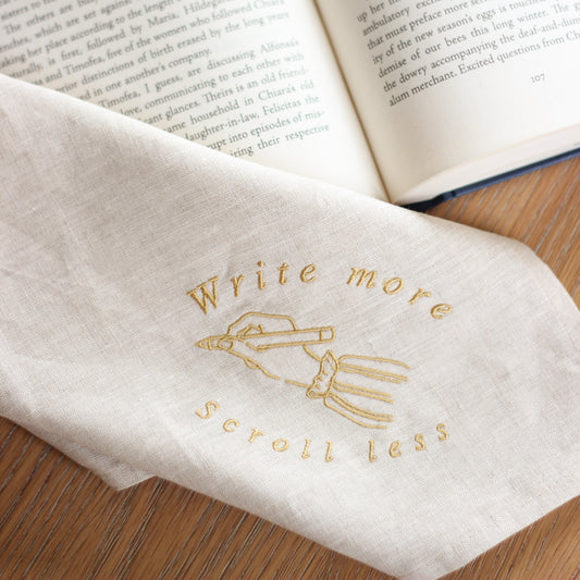 Write More, Scroll Less Napkins (Pair) - Linen