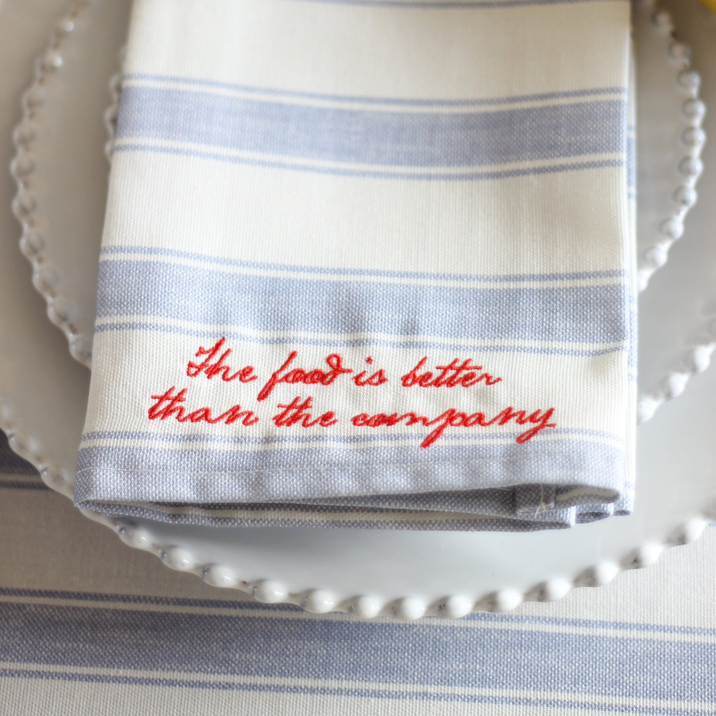 Mid Blue Stripe Table Runner