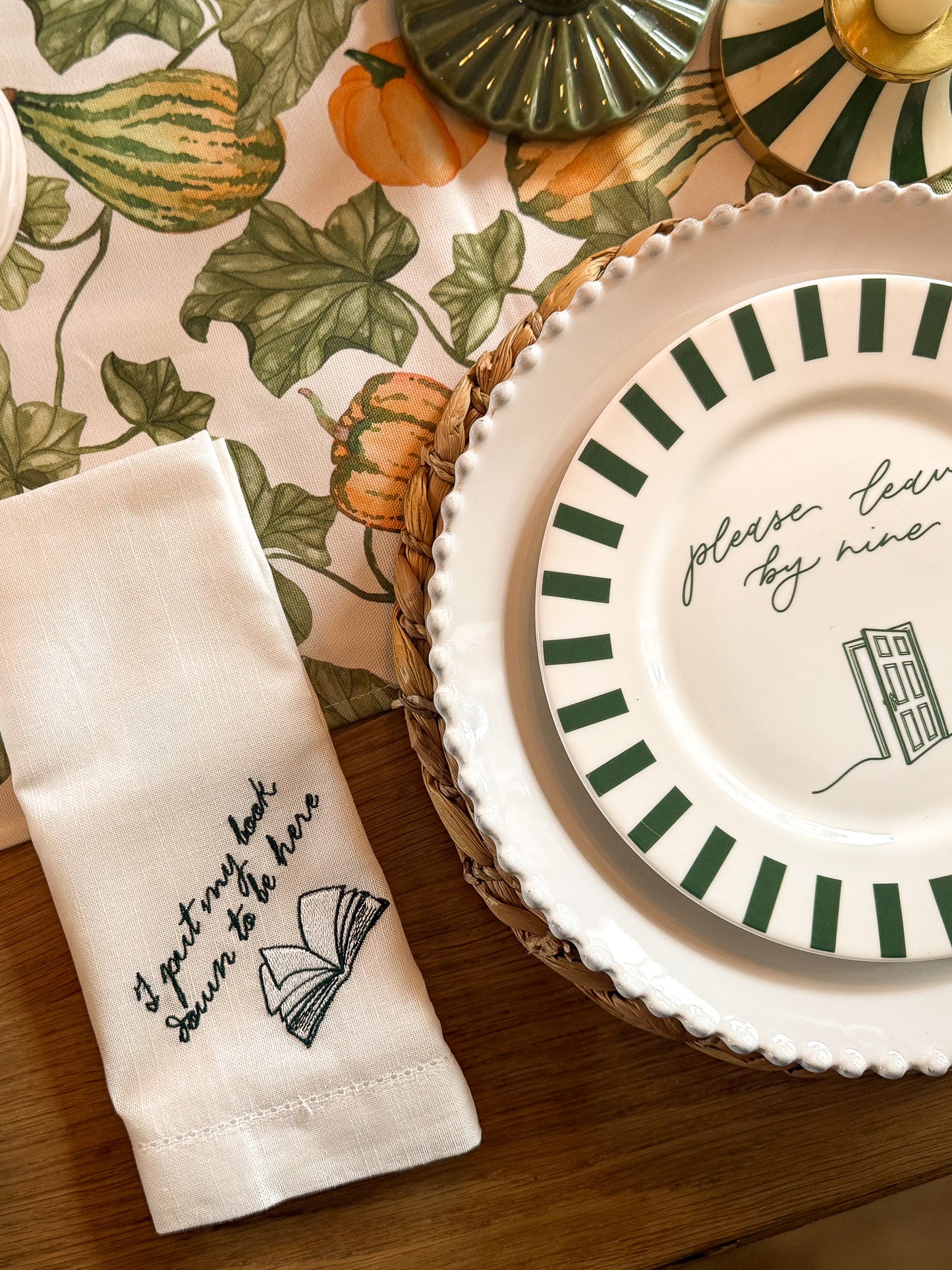Please Leave By Nine Bone China Plate