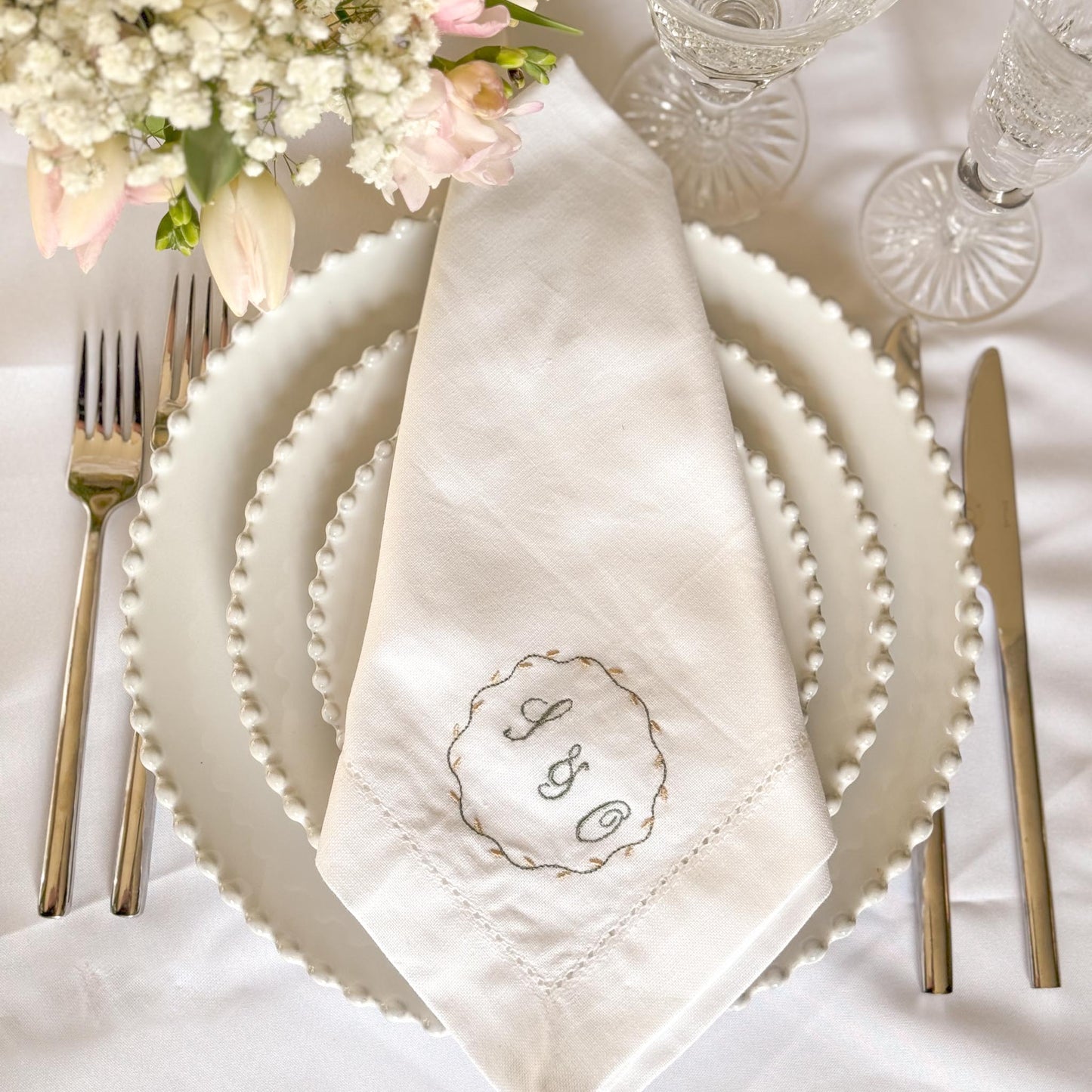 Personalised Circular Border Napkin