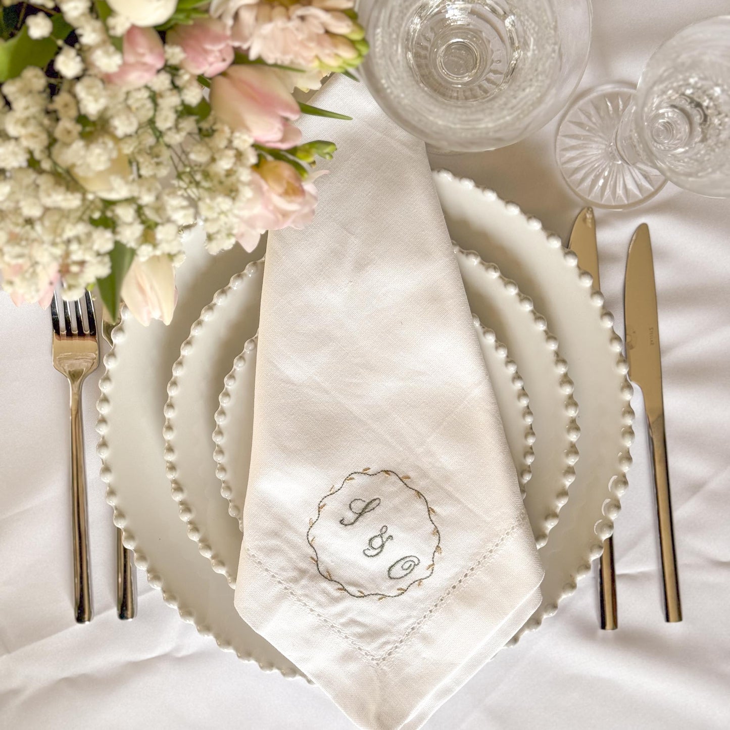 Personalised Circular Border Napkin