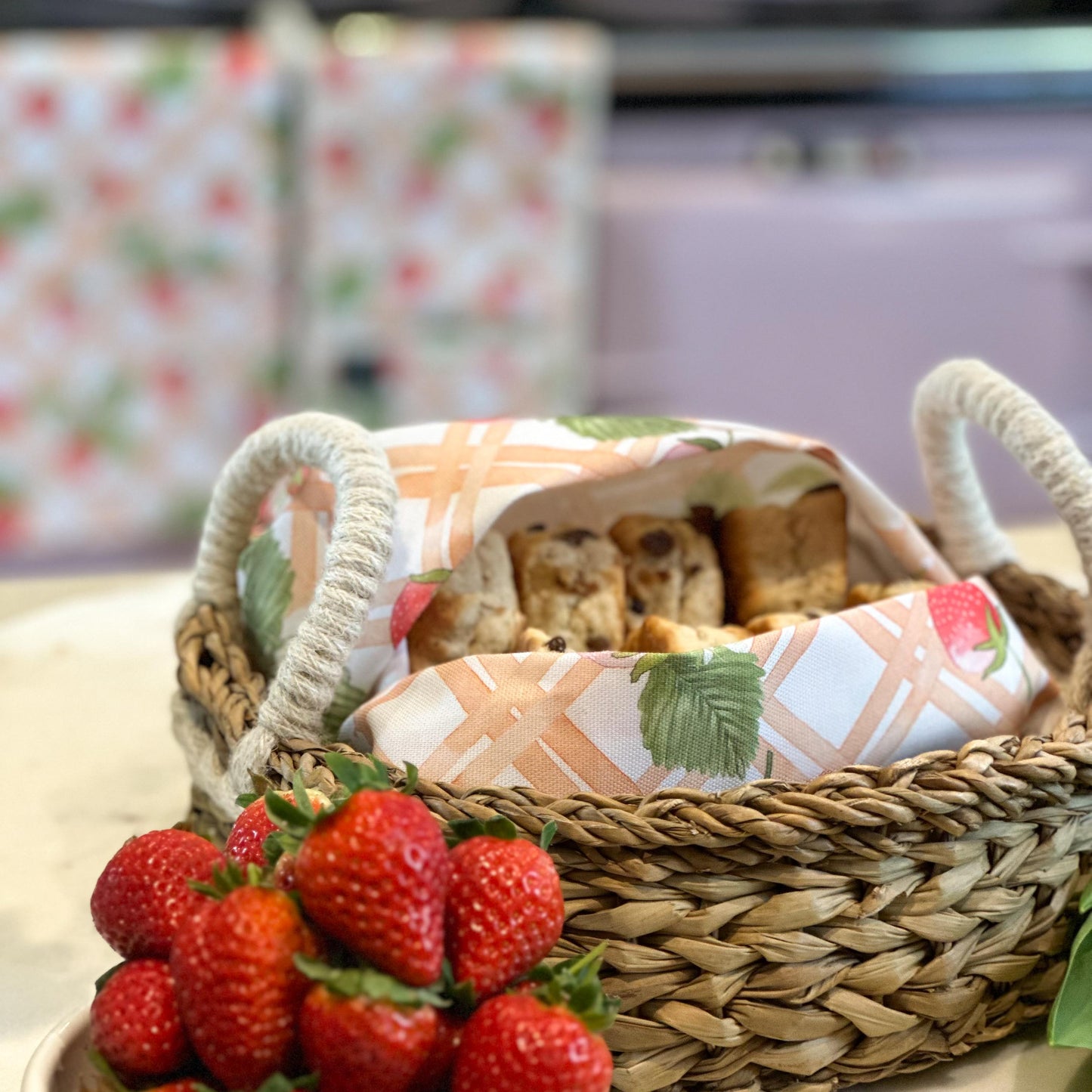 Strawberry Picnic Tea Towel