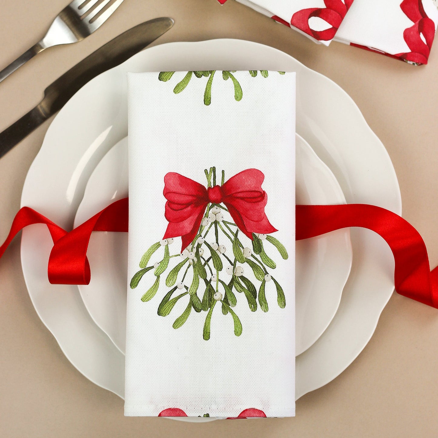 Cream Bows Napkin (Pair)