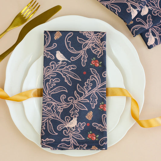 Navy Robins Napkins (Pair)