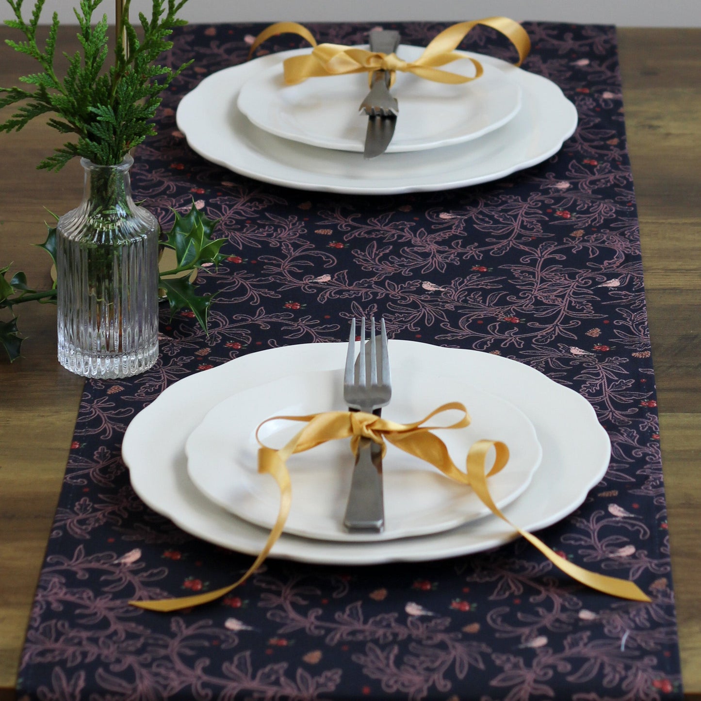 Navy Robins Table Runner