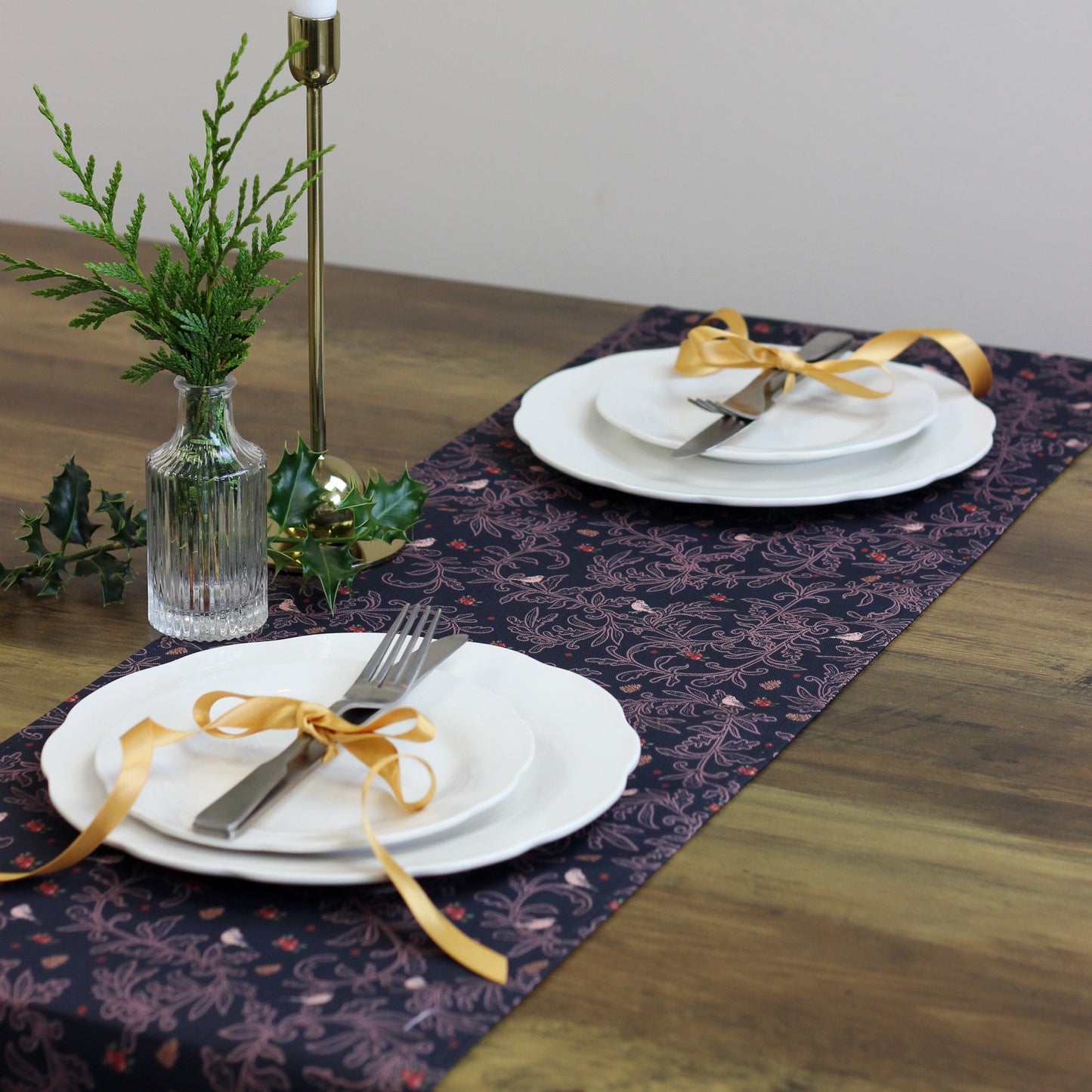 Navy Robins Table Runner