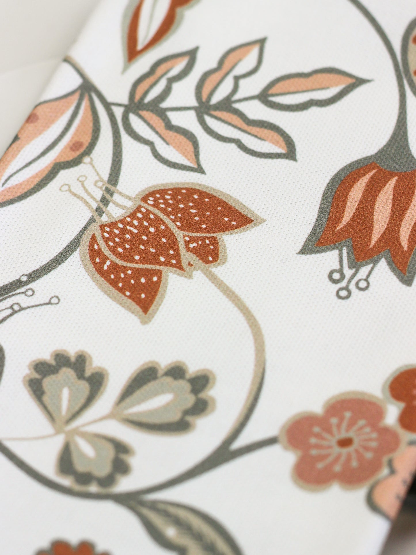 Vintage Floral Tablecloth - Rust