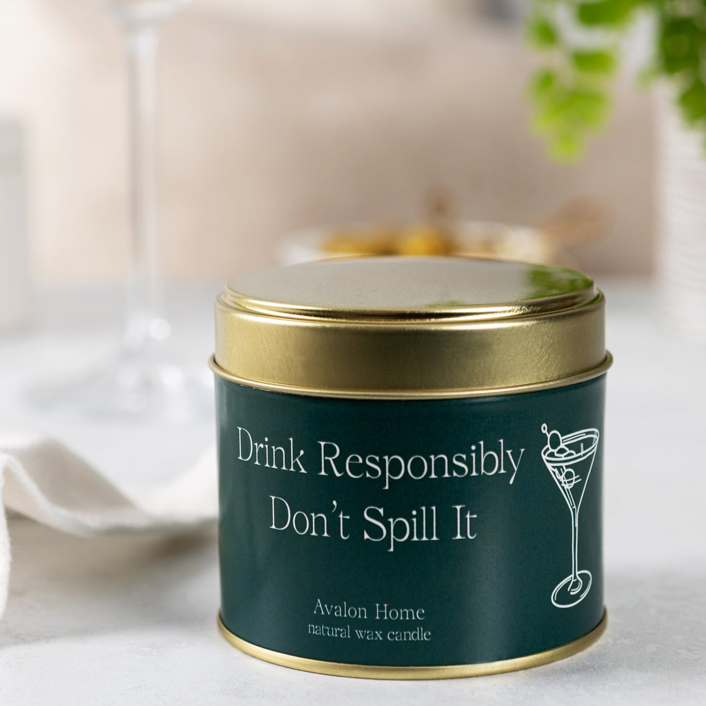 Drink Responsibly Tin Candle