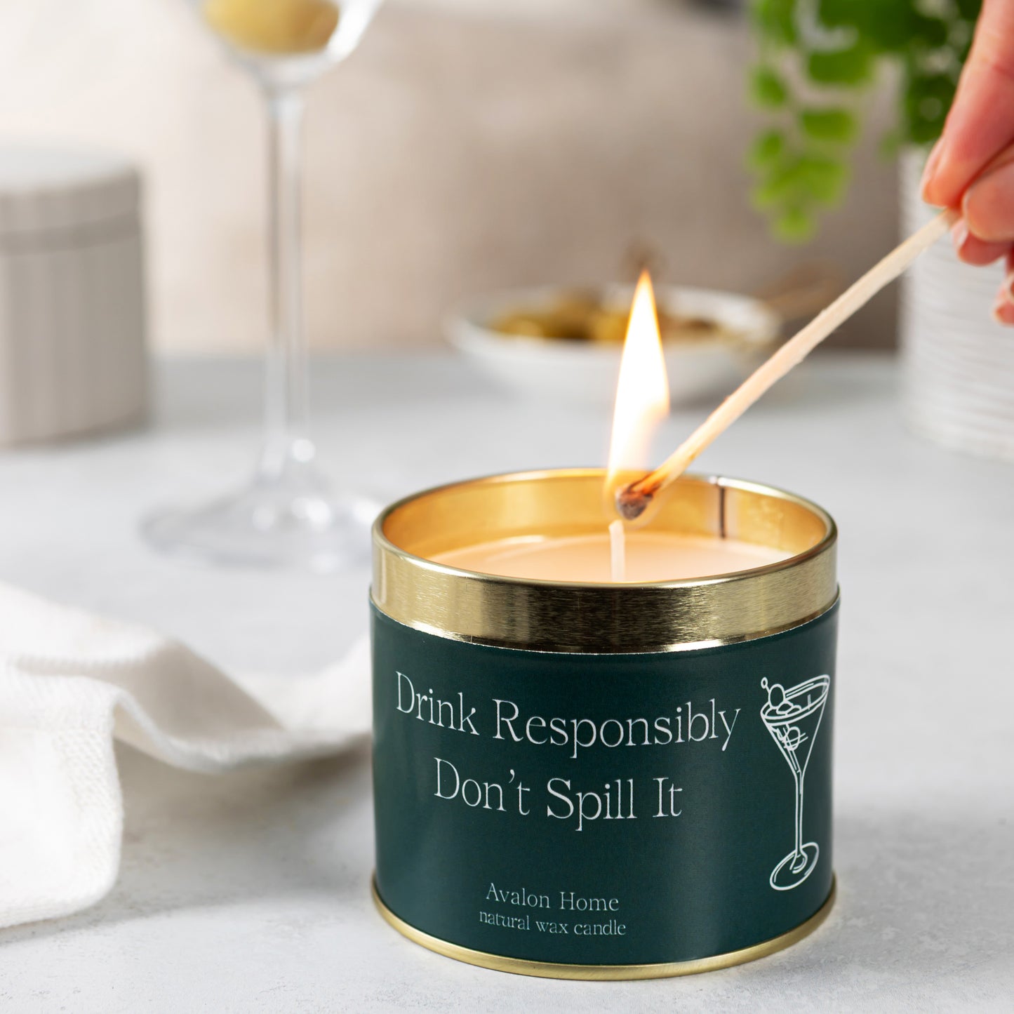 Drink Responsibly Tin Candle