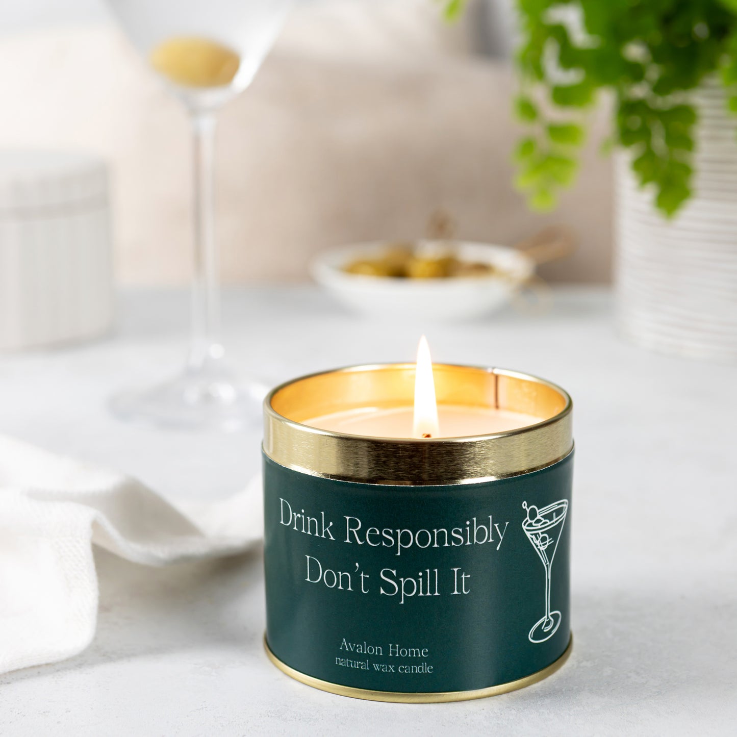 Drink Responsibly Tin Candle