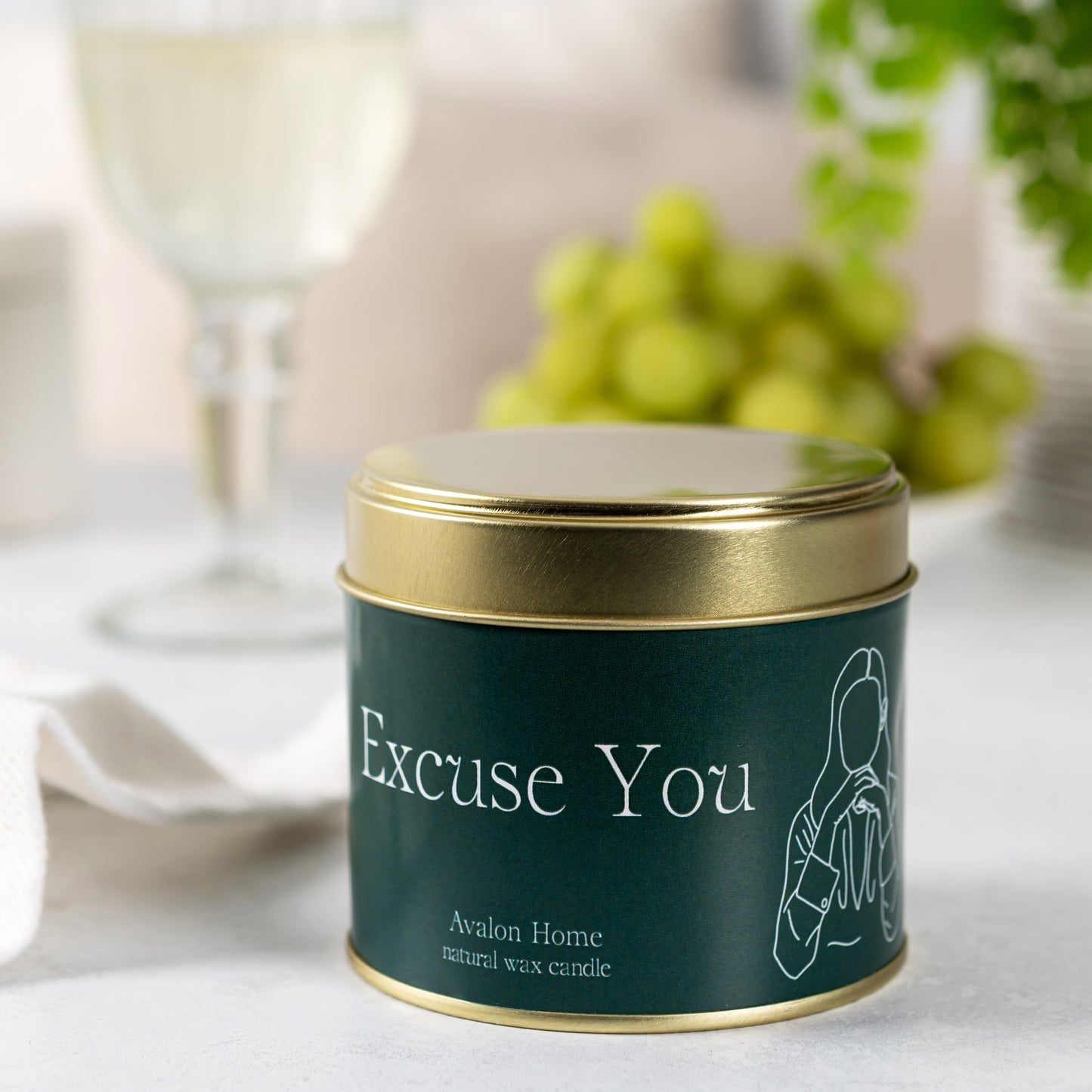 Excuse You Tin Candle