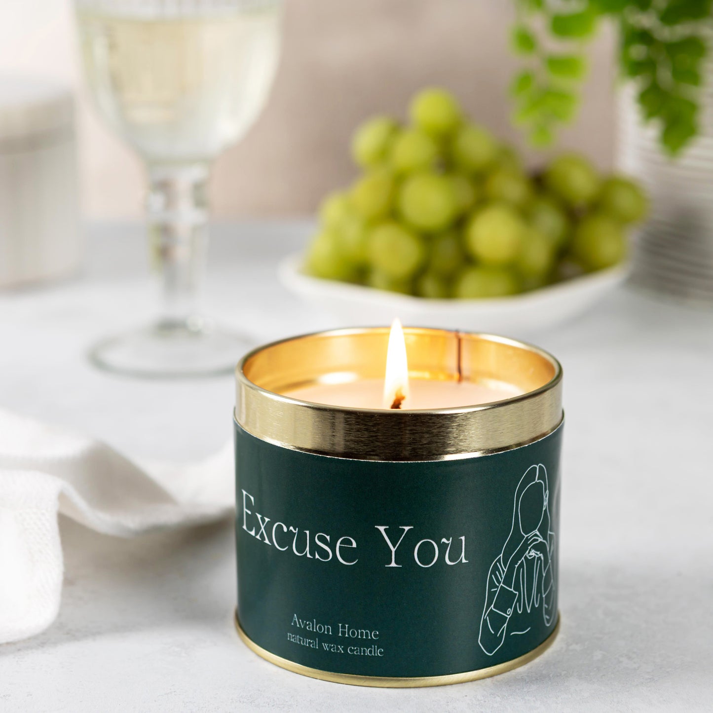 Excuse You Tin Candle