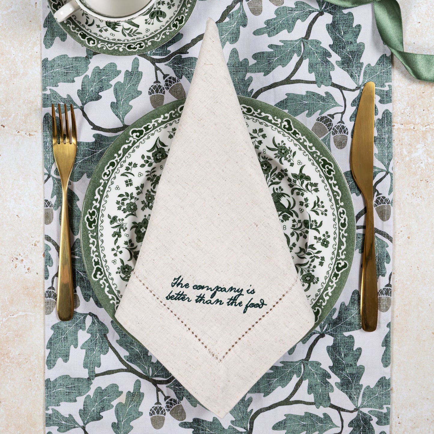 The Company Is Better Than The Food Linen Napkins (Pair)