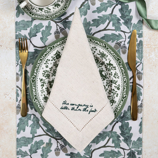 The Company Is Better Than The Food Linen Napkins (Pair)