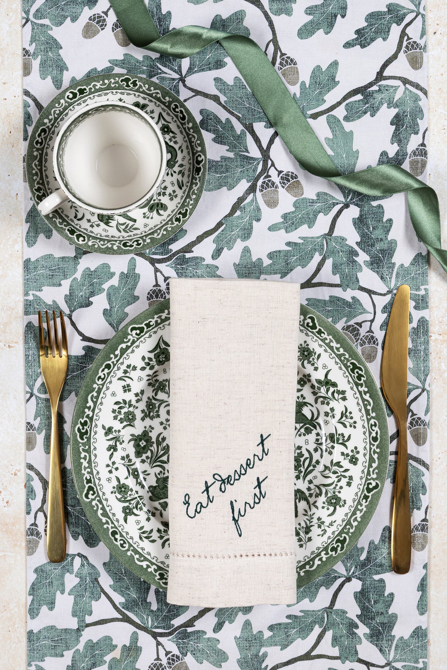 Eat Dessert First Embroidered Napkins (Pair)